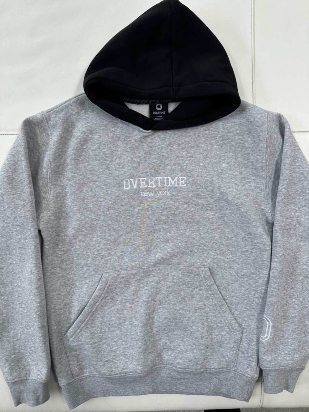 Overtime New York Kids' Grey Hoodie with Black Hood